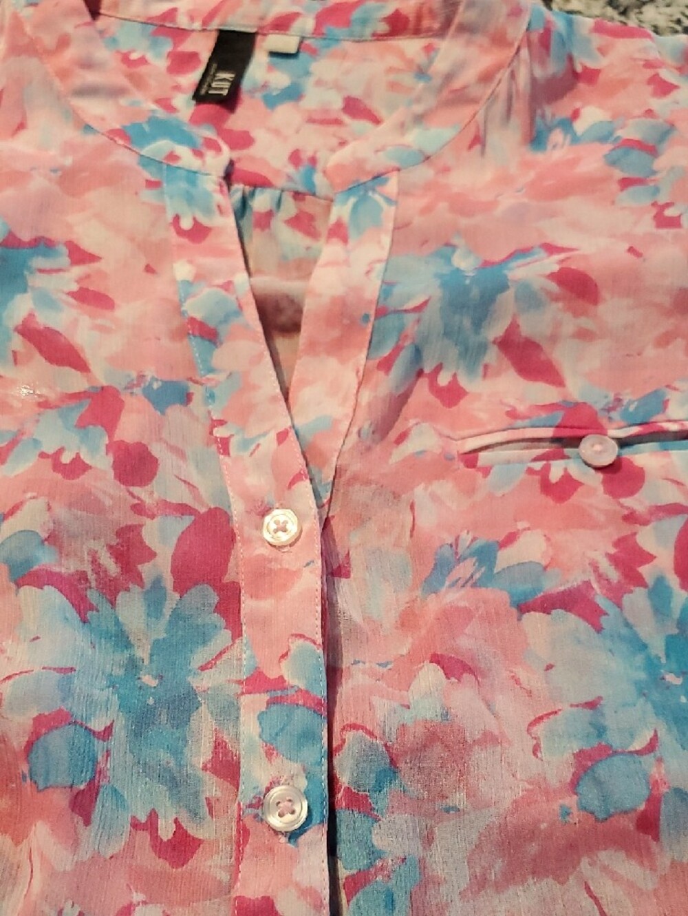 Kut from the Kloth Pink & Blue Floral Sheer Blouse and Ann Taylor Tank BUNDLE - Picture 8 of 11